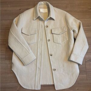 OAK + FORT Wool Blend Oversized Shacket Shirt Jacket
